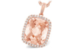 Allison Kaufman Morganite & Diamond Necklace in 14K Rose Gold, 4.26 ctw