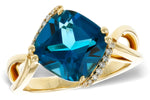 Allison Kaufman London Blue Topaz & Diamond Ring in 14K Yellow Gold, 4.50 ctw