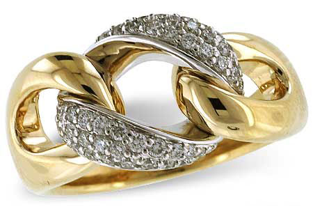 Allison Kaufman Diamond Ring in 14K Yellow & White Gold, 0.42 ctw