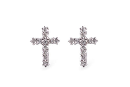 Allison Kaufman Diamond Earrings in 14K White Gold, 0.15 ctw (E1292)