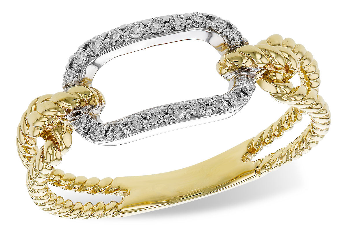 Allison Kaufman Diamond Ring in 14K Yellow & White Gold, 0.15 ctw