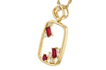 Allison Kaufman Ruby & Diamond Necklace in 14K Yellow Gold, 0.44 ctw, alternate view