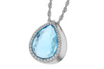 Allison Kaufman London Blue Topaz & Diamond Necklace in 14K White Gold, 5.92 ctw, alternate view