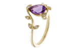 Allison Kaufman Amethyst & Diamond Ring in 14K Yellow Gold, 0.94 ctw, alternate view