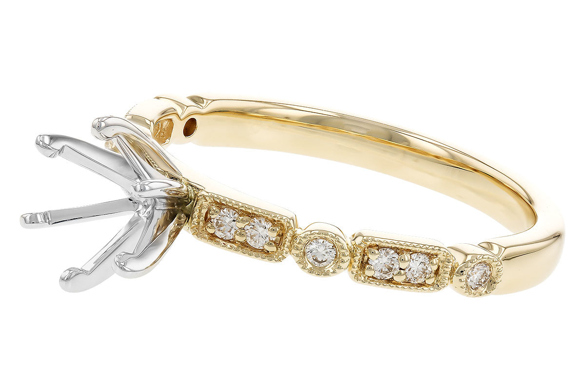Allison Kaufman Diamond Engagement Ring Semi-Mount in 14K Yellow Gold, 0.12 ctw (L7852), alternate view