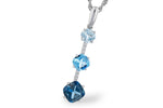 Allison Kaufman Blue Topaz & Diamond Necklace in 14K White Gold, 1.90 ctw