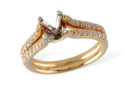 Allison Kaufman Diamond Engagement Ring Semi-Mount in 14K Yellow Gold, 0.35 ctw (L7421)