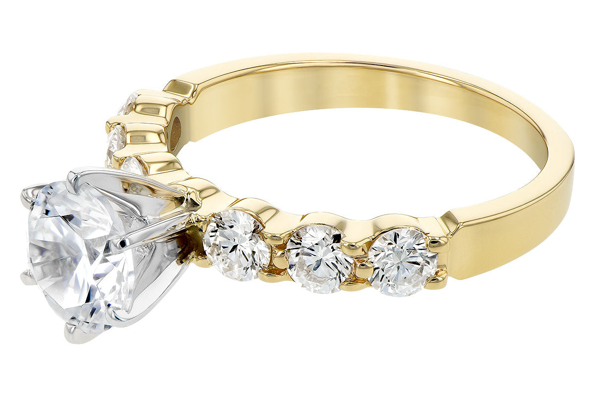 Allison Kaufman Diamond Engagement Ring Semi-Mount in 14K Yellow Gold, 0.85 ctw, alternate view