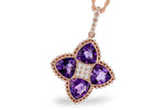 Allison Kaufman Amethyst & Diamond Necklace in 14K Rose Gold, 2.28 ctw