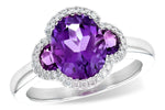 Allison Kaufman Amethyst & Diamond Ring in 14K White Gold, 2.60 ctw
