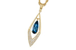 Allison Kaufman London Blue Topaz & Diamond Necklace in 14K Yellow Gold, 1.02 ctw