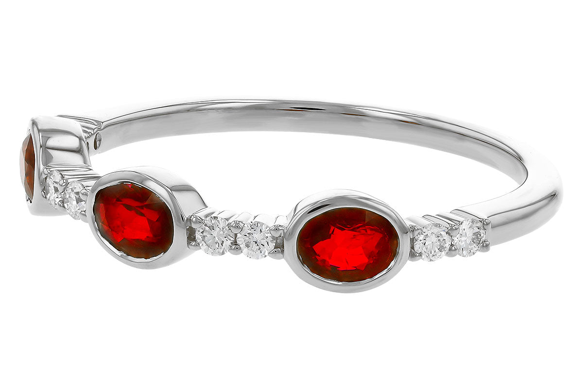 Allison Kaufman Ruby & Diamond Wedding Band in 14K White Gold, 0.78 ctw (W2700), alternate view
