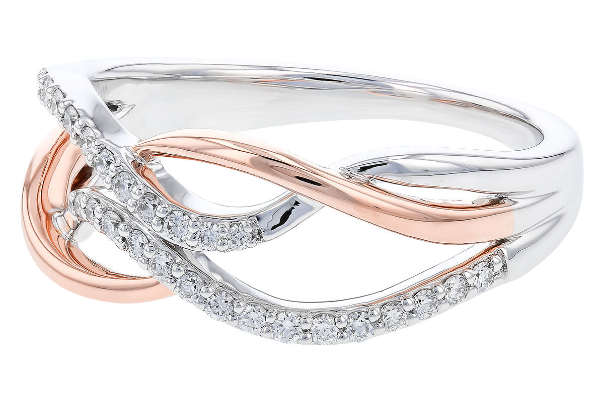 Allison Kaufman Diamond Ring in 14K Rose & White Gold, 0.20 ctw (D5911), alternate view