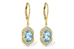 Allison Kaufman Aquamarine & Diamond Earrings in 14K Yellow Gold, 2.43 ctw