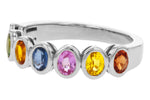 Allison Kaufman Sapphire Wedding Band in 14K White Gold, 1.54 ctw, alternate view