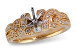 Allison Kaufman Diamond Engagement Ring Semi-Mount in 14K Yellow Gold, 0.31 ctw (L7345)