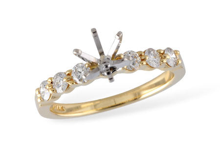 Allison Kaufman Diamond Engagement Ring Semi-Mount in 14K Yellow Gold, 0.42 ctw (LR114-42)