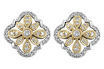 Allison Kaufman Diamond Earrings in 14K Two-Tone Gold, 0.40 ctw, alternate view