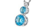Allison Kaufman Blue Topaz & Diamond Necklace in 14K White Gold, 2.65 ctw, alternate view