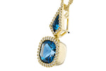 Allison Kaufman London Blue Topaz & Diamond Necklace in 14K Yellow Gold, 2.40 ctw (N8397), alternate view