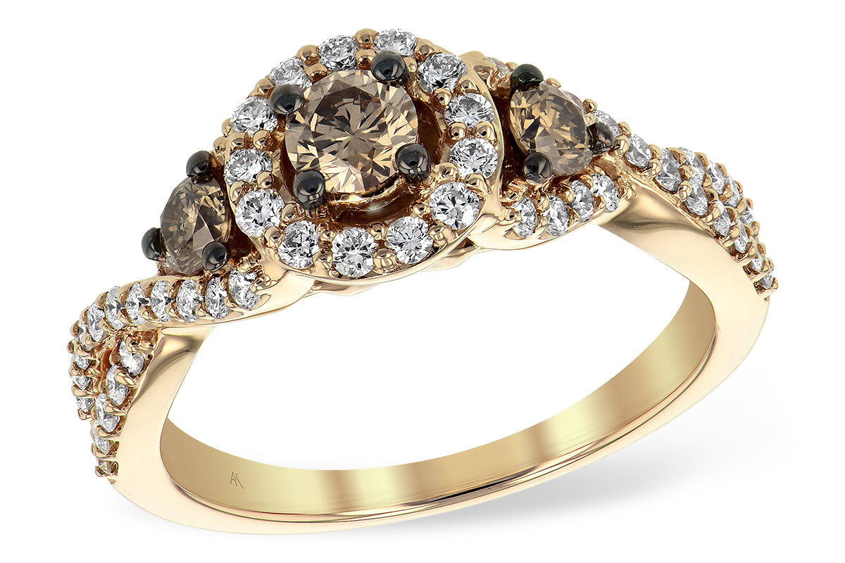 Allison Kaufman Brown Diamond Ring in 14K Yellow Gold, 0.97 ctw