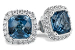 Allison Kaufman London Blue Topaz & Diamond Earrings in 14K White Gold, 2.40 ctw