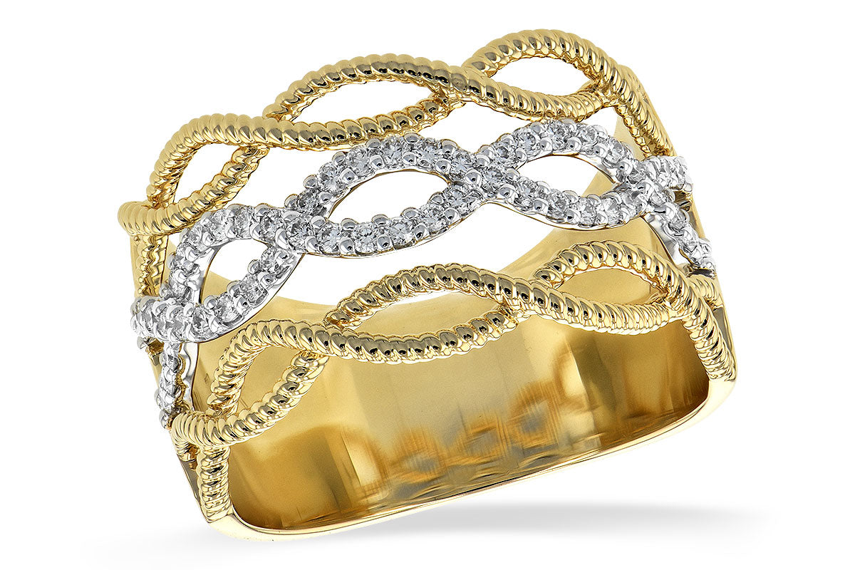 Allison Kaufman Diamond Wedding Band in 14K Yellow & White Gold, 0.30 ctw