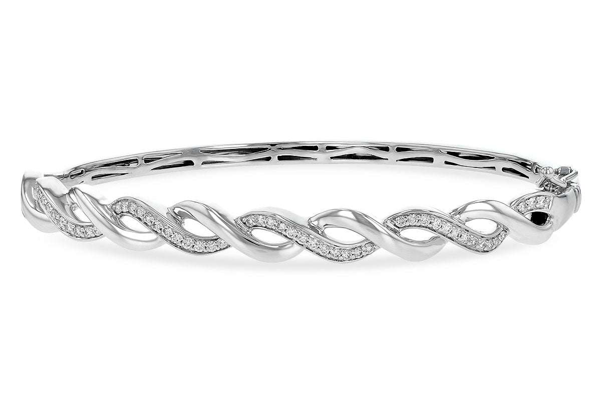 Allison Kaufman Diamond Bangle Bracelet in 14K White Gold, 0.42 ctw (B1233)