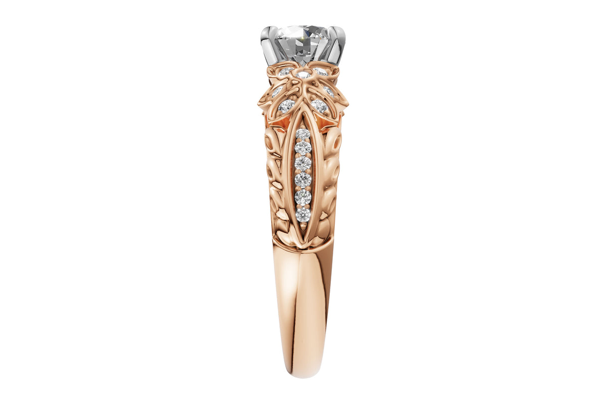 Allison Kaufman Diamond Engagement Ring Semi-Mount in 14K Rose Gold, 0.14 ctw (L7904), alternate view