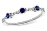 Allison Kaufman Sapphire & Diamond Wedding Band in 14K White Gold, 0.25 ctw