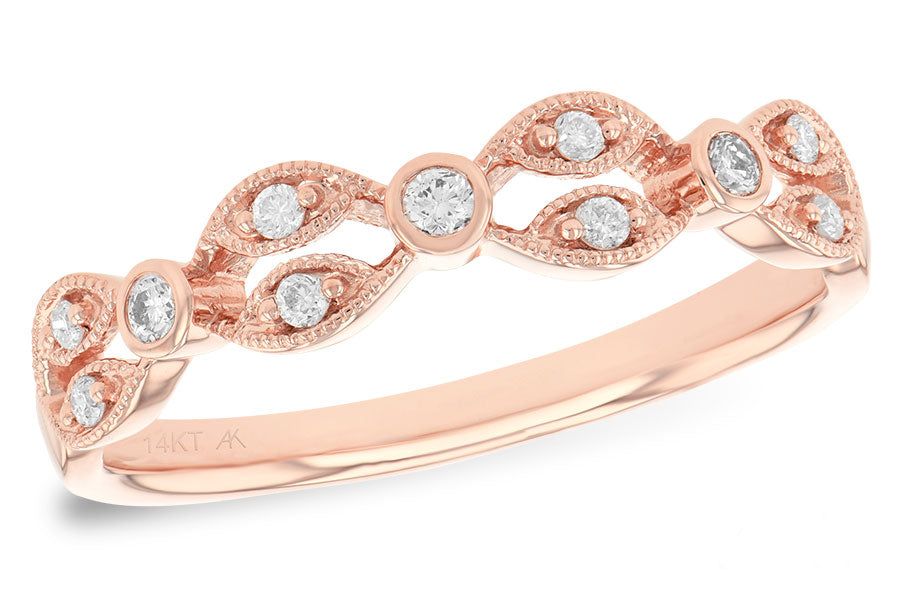 Allison Kaufman Diamond Wedding Band in 14K Rose Gold, 0.13 ctw (W1907)