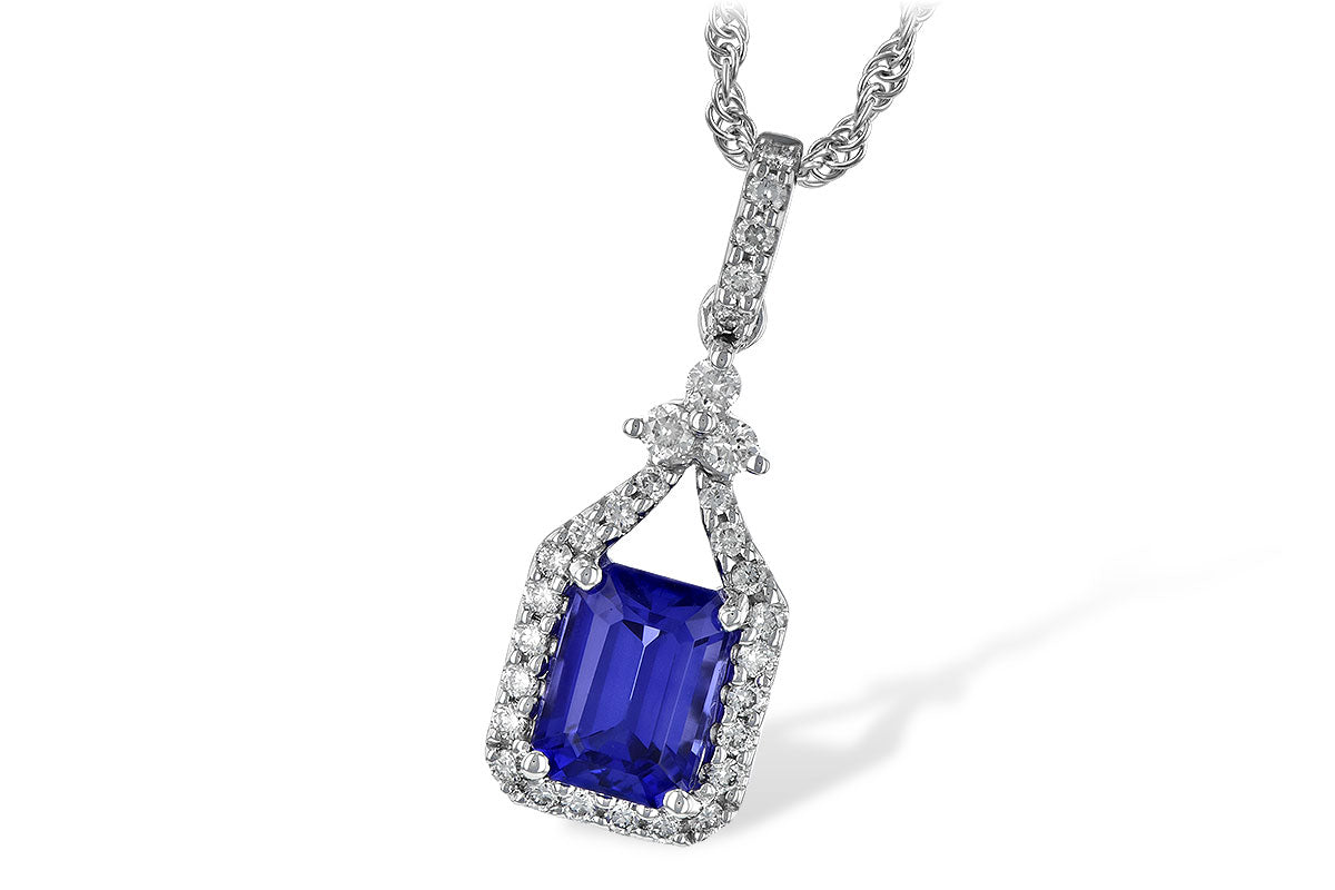 Allison Kaufman Tanzanite & Diamond Necklace in 14K White Gold, 1.72 ctw