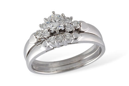 Allison Kaufman Diamond Bridal Set in 14K White Gold, 0.50 ctw (S8035)