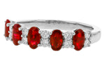 Allison Kaufman Ruby & Diamond Wedding Band in 14K White Gold, 1.80 ctw, alternate view