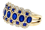Allison Kaufman Sapphire & Diamond Wedding Band in 14K Yellow Gold, 2.15 ctw, alternate view