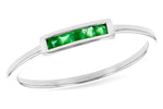 Allison Kaufman Emerald Ring in 14K White Gold, 0.10 ctw