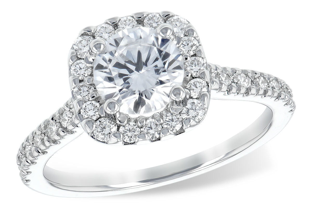 Allison Kaufman Diamond Engagement Ring Semi-Mount in 14K White Gold, 0.46 ctw (L7486)