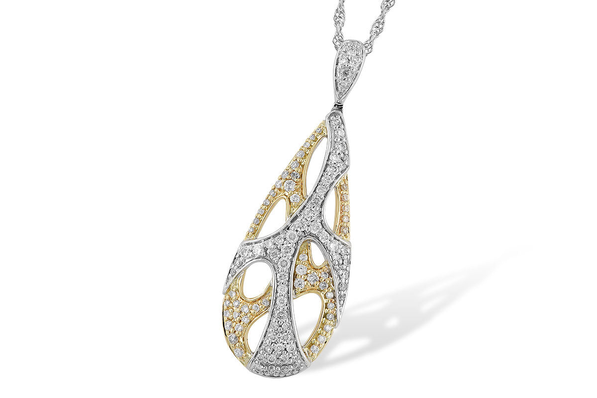 Allison Kaufman Diamond Necklace in 14K Two-Tone Gold, 0.62 ctw