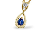 Allison Kaufman Sapphire & Diamond Necklace in 14K Yellow Gold, 0.27 ctw