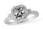 Allison Kaufman Diamond Engagement Ring Semi-Mount in 14K White Gold, 0.32 ctw (L7257)