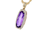 Allison Kaufman Amethyst & Diamond Necklace in 14K Yellow Gold, 1.46 ctw, alternate view