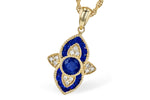 Allison Kaufman Sapphire & Diamond Necklace in 14K Yellow Gold, 0.70 ctw