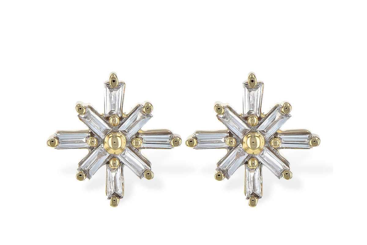 Allison Kaufman Baguette Diamond Earrings in 14K Yellow Gold, 0.22 ctw