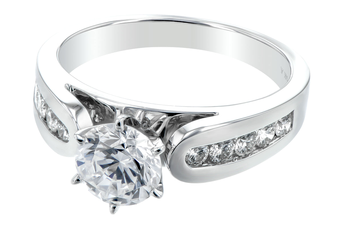 Allison Kaufman Diamond Engagement Ring Semi-Mount in 14K White Gold, 0.34 ctw (L7533), alternate view