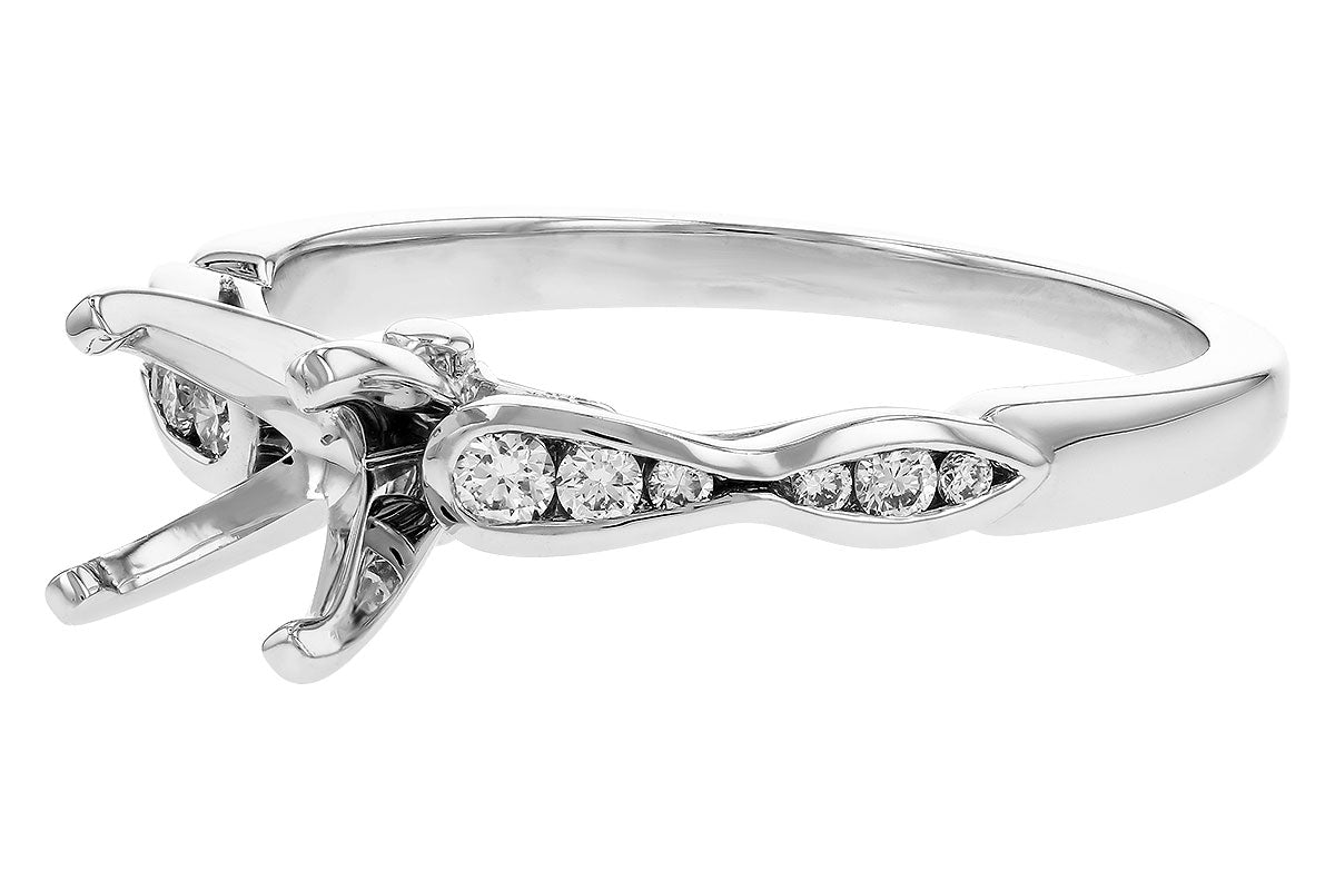 Allison Kaufman Diamond Engagement Ring Semi-Mount in 14K White Gold, 0.14 ctw (L7714), alternate view