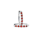 Allison Kaufman Ruby & Diamond Earrings in 14K White Gold, 0.30 ctw, alternate view