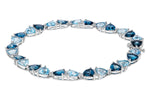 Allison Kaufman Blue Topaz & Diamond Bracelet in 14K White Gold, 12.50 ctw