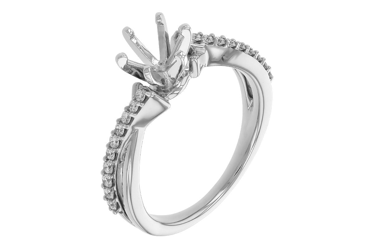 Allison Kaufman Diamond Engagement Ring Semi-Mount in 14K White Gold, 0.24 ctw (L7866), alternate view