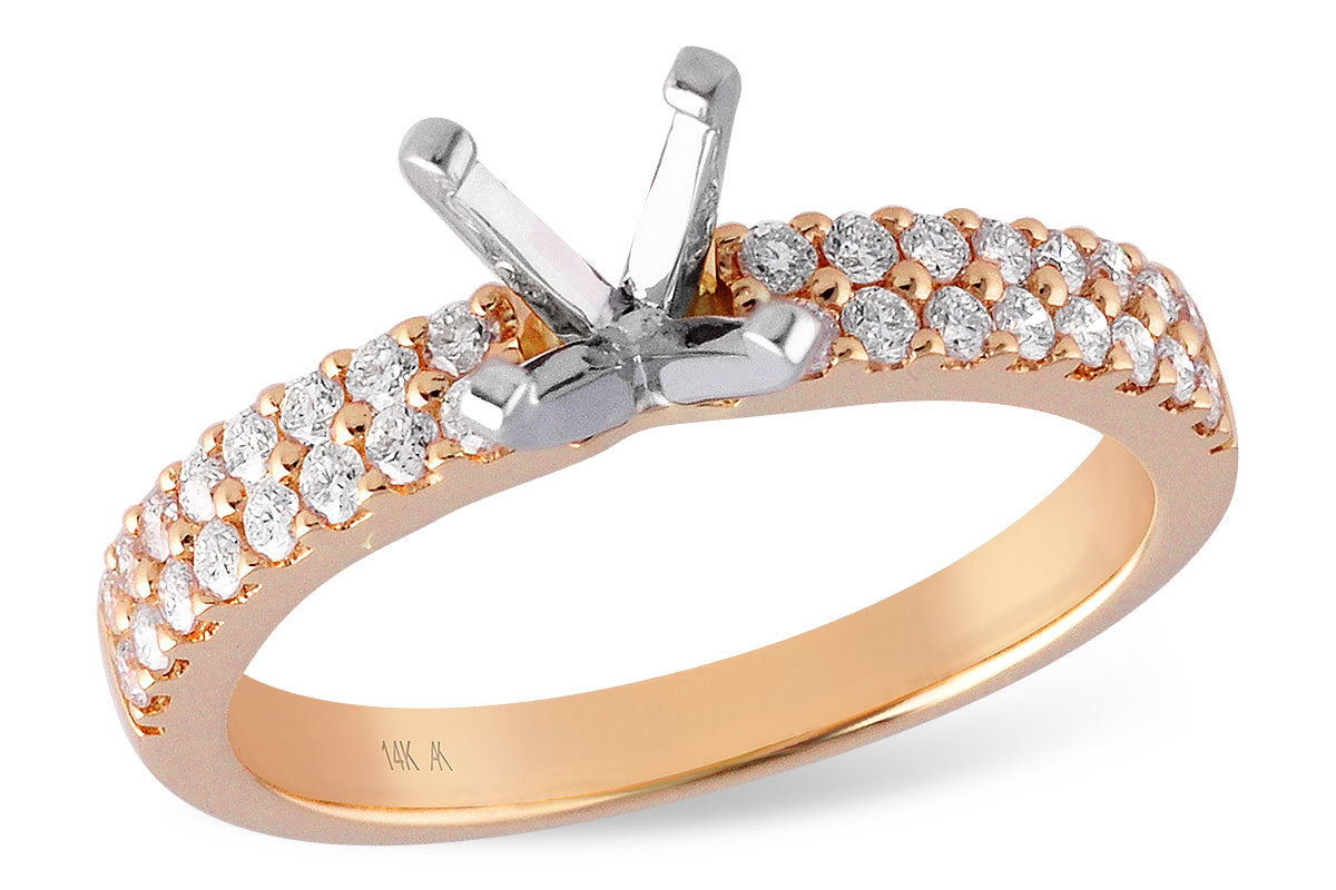 Allison Kaufman Diamond Engagement Ring Semi-Mount in 14K Rose Gold, 0.41 ctw (LR121-41)