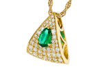 Allison Kaufman Emerald & Diamond Necklace in 14K Yellow Gold, 0.60 ctw, alternate view